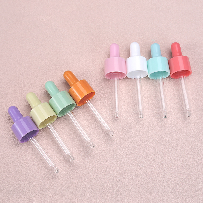 Atacado Recipiente Dispensador de Líquido Cosmético Vazio Reutilizável PET Corpo Tubo de Vidro 20ml Mini Frasco Conta-gotas Colorido 