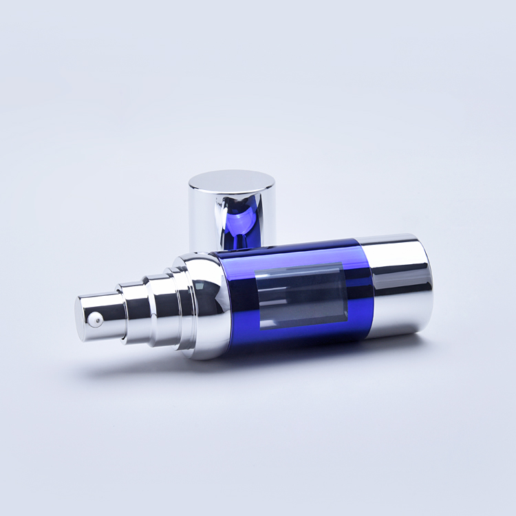 Cuidados com a Pele 15ml 30ml 50ml Cosméticos Frasco de Plástico ABS Cabeça de Bomba Gravação a Laser Galvanoplastia Azul Frasco Airless