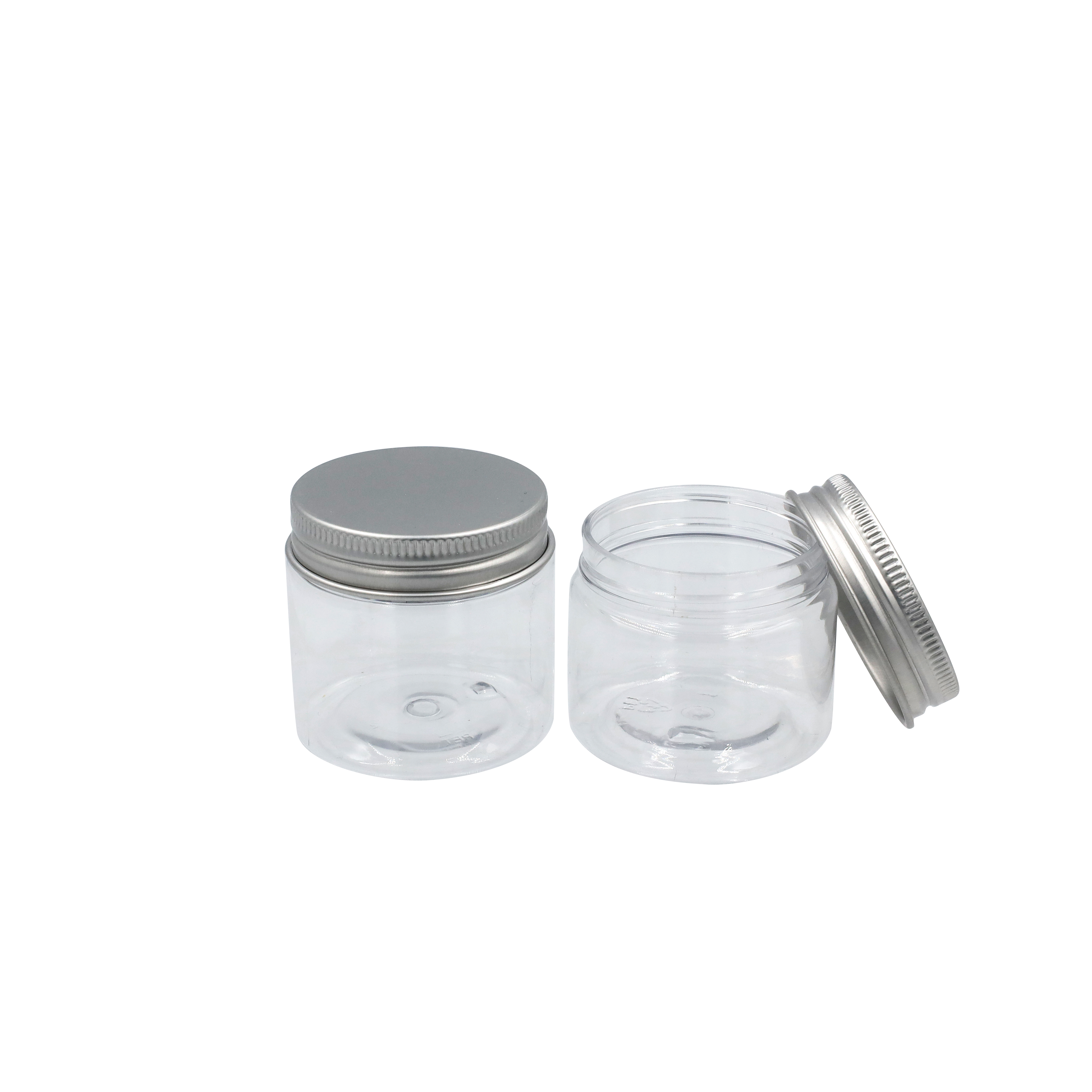 Recipientes para animais de estimação de grau alimentício jarra de plástico boca larga transparente 8 oz 30 ml 40 ml 50 ml 60 ml 80 ml frascos de plástico para animais de estimação com tampas