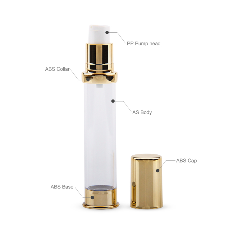  Frasco de bomba de soro sem ar cosmético fashion 5ml 10ml 12ml para cuidados com a pele