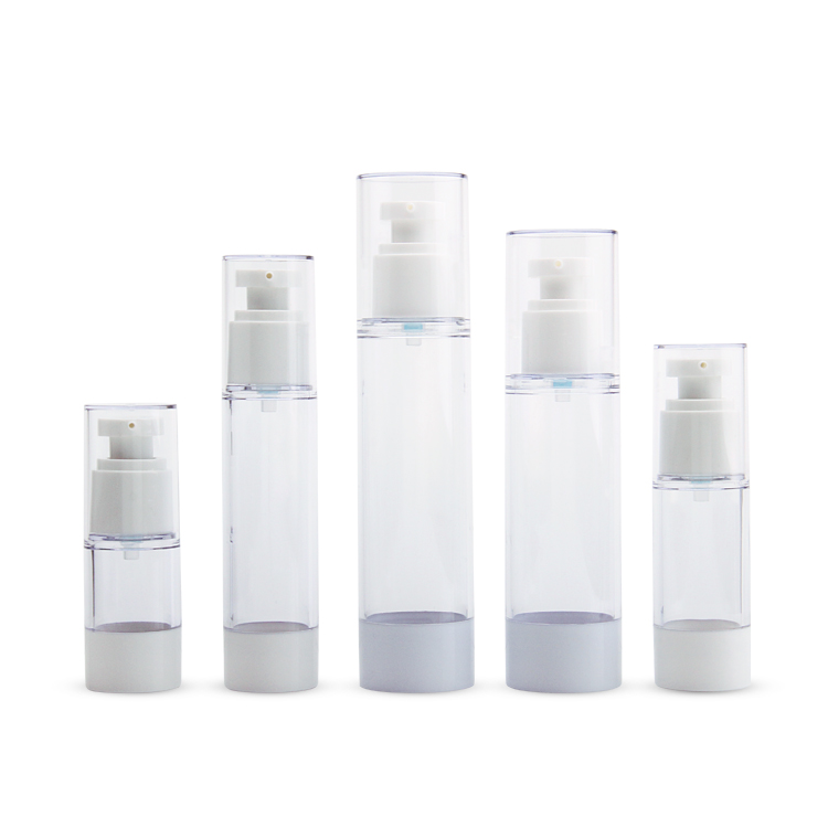 Atacado Todos Pp Custom Logo Popular Vazio Luxo Embalagem de Cuidados Pessoais Embalagem de Cuidados Pessoais Como Pp Pe 15/30/50/80/100Ml Cosmético Clear Airless Pump Bottle