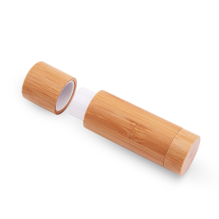 Tubos de chapstick bálsamo labial atacado novo design logotipo personalizado vazio diy bambu 3.5ml tubos de bálsamo labial biodegradável