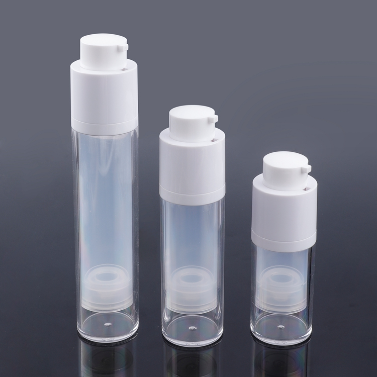 Pequena capacidade 15ml 30 ml 50ml cabeça da bomba abs garrafa hidratante portátil embalagem cosmética garrafa airless
