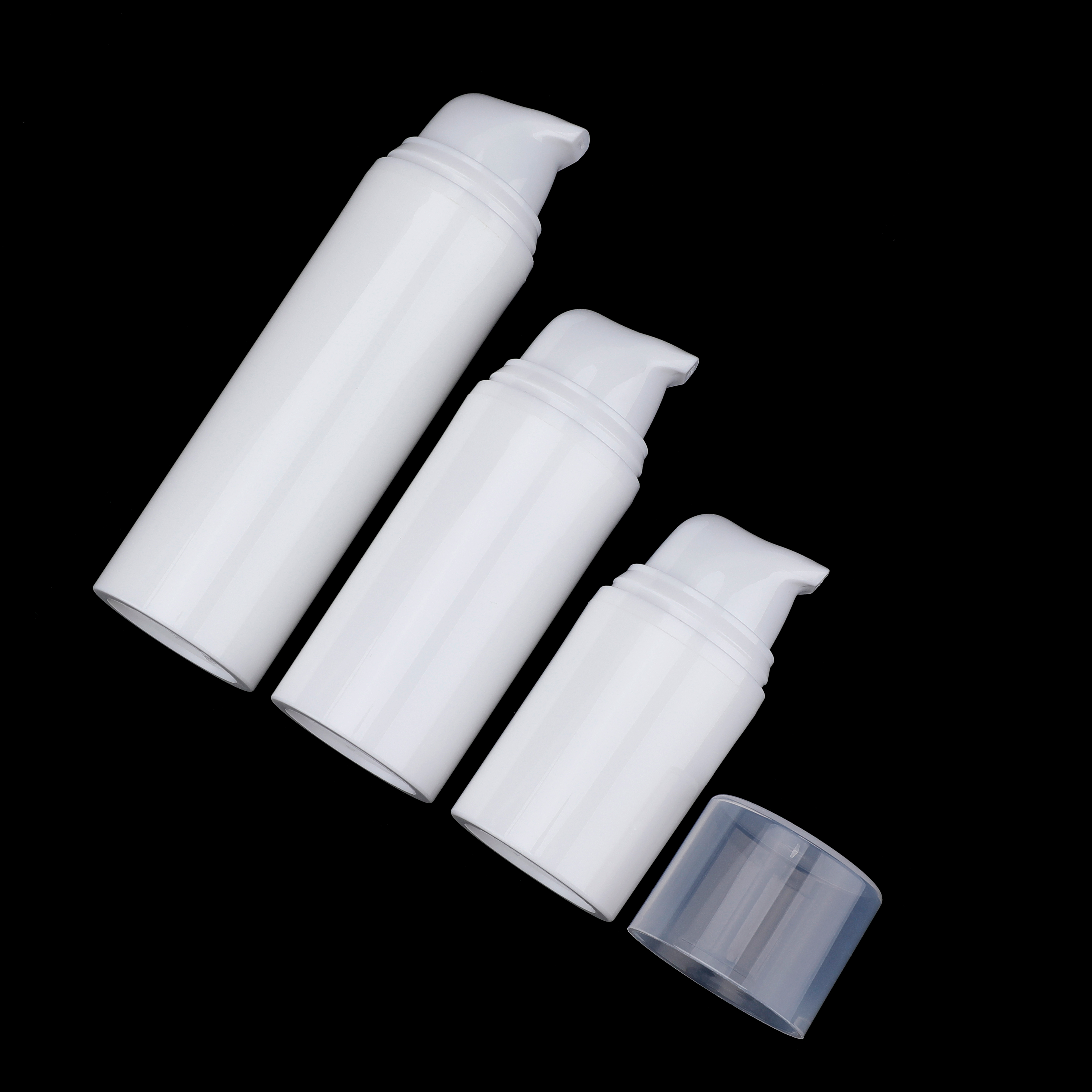 Embalagem de cosméticos 15ml 30 ml 50ml PP PE Eco Frasco de base de pressão de pequena capacidade 
